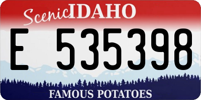 ID license plate E535398