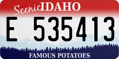 ID license plate E535413