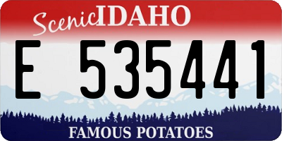 ID license plate E535441