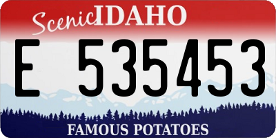 ID license plate E535453