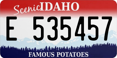 ID license plate E535457