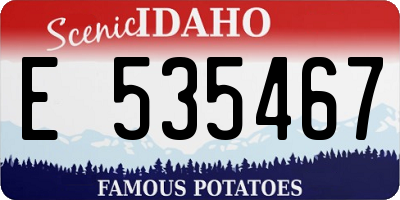 ID license plate E535467