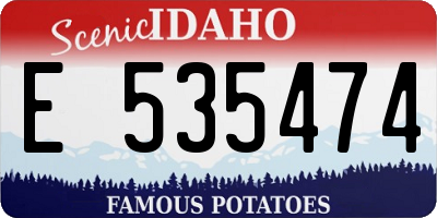 ID license plate E535474