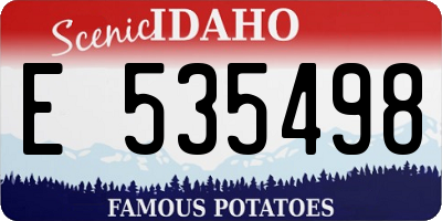 ID license plate E535498