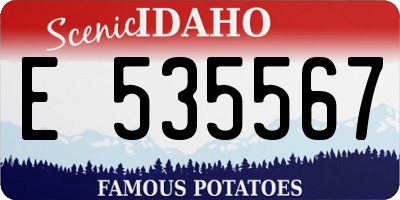 ID license plate E535567