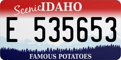 ID license plate E535653