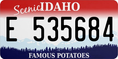 ID license plate E535684