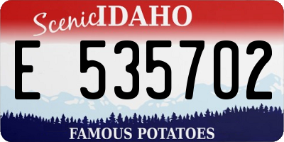 ID license plate E535702