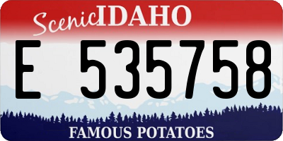 ID license plate E535758
