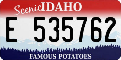 ID license plate E535762