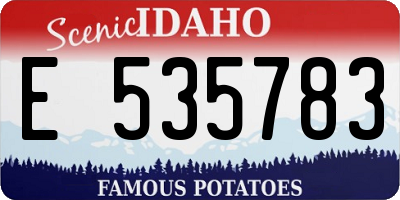 ID license plate E535783