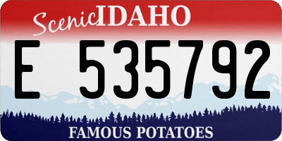 ID license plate E535792