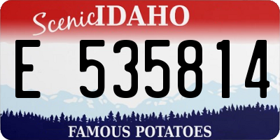 ID license plate E535814