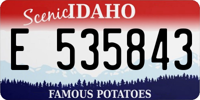 ID license plate E535843