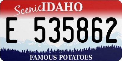 ID license plate E535862
