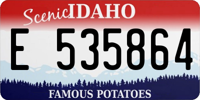 ID license plate E535864