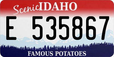 ID license plate E535867
