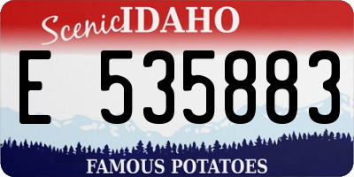 ID license plate E535883
