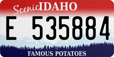 ID license plate E535884