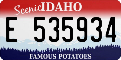 ID license plate E535934