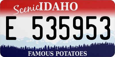 ID license plate E535953