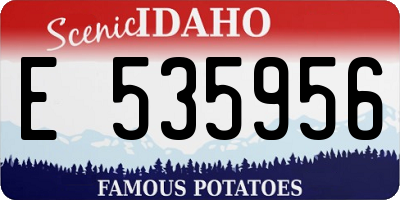 ID license plate E535956