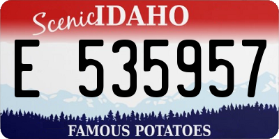ID license plate E535957