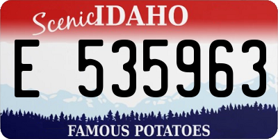 ID license plate E535963