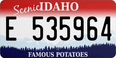 ID license plate E535964