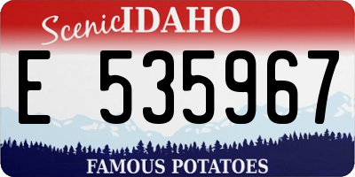ID license plate E535967