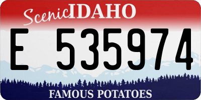 ID license plate E535974