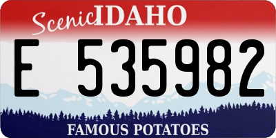 ID license plate E535982