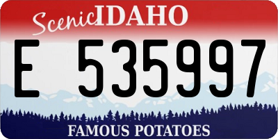 ID license plate E535997