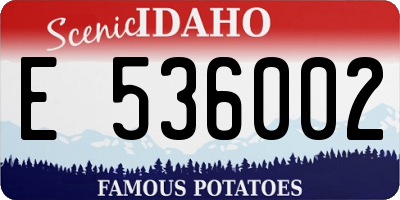 ID license plate E536002