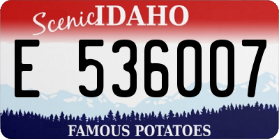 ID license plate E536007