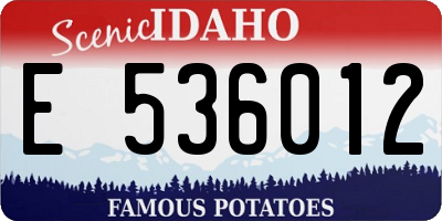 ID license plate E536012