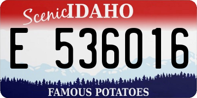 ID license plate E536016