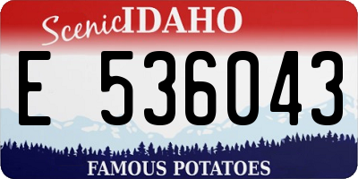 ID license plate E536043
