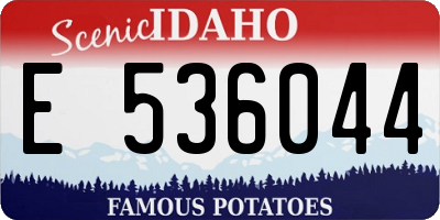 ID license plate E536044