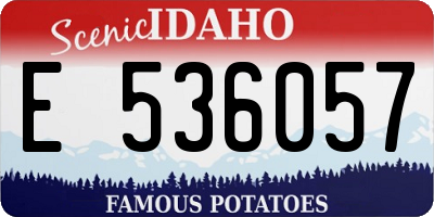 ID license plate E536057