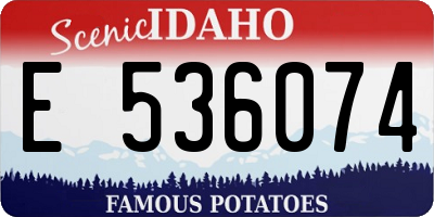 ID license plate E536074
