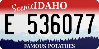 ID license plate E536077