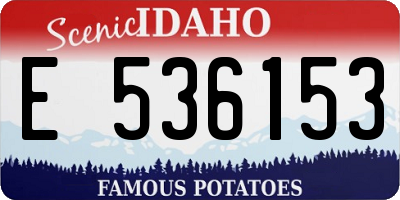 ID license plate E536153