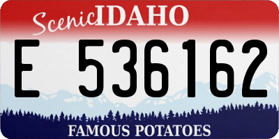 ID license plate E536162