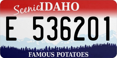 ID license plate E536201