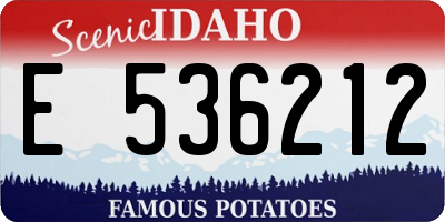 ID license plate E536212
