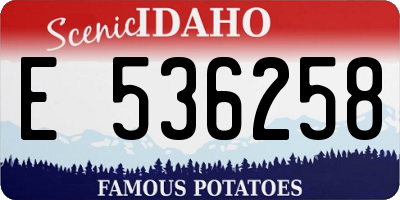 ID license plate E536258