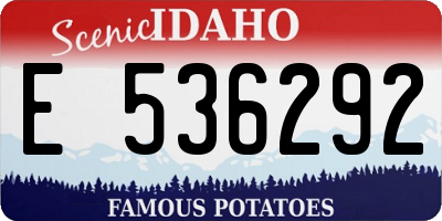 ID license plate E536292