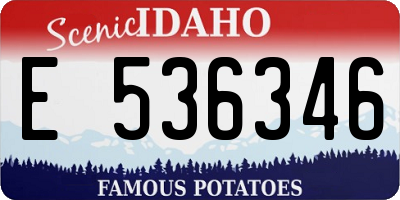 ID license plate E536346