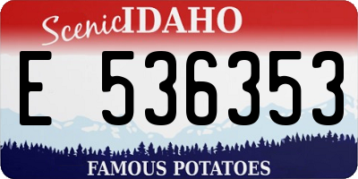 ID license plate E536353